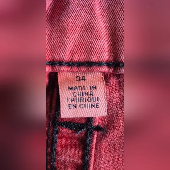 True Religion Men's Slim Jeans in Faded Coral - Picture 4 of 14